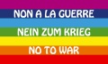 Bild der Flagge "Flagge NEIN ZUM KRIEG - NO TO WAR (150 x 90 cm) in der Qualität Sturmflagge"