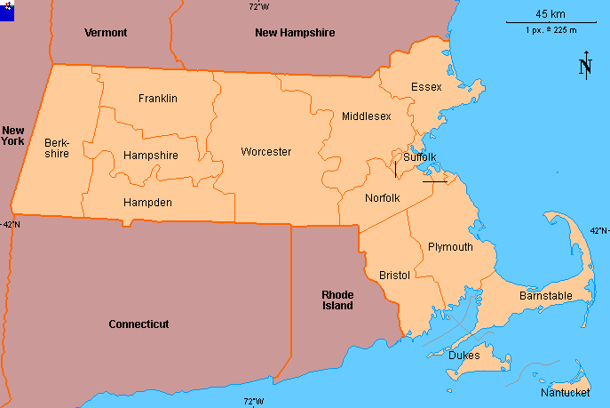 Clickable Map Of Massachusetts (united States) - Fahnen Flaggen Fahne 