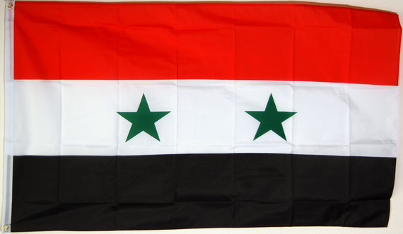 Länder SA - SZ (S,SCH,ST) - Syrien Fahne / Flagge am Stab
