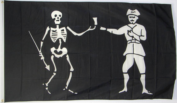 Bartholomew Roberts Piratenflagge / Jolly Roger-Fahne Bartholomew Roberts  Piratenflagge / Jolly Roger-Flagge im Fahnenshop bestellen