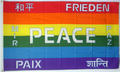 Friedensfahne mit mehrsprachiger Aufschrift (150 x 90 cm) kaufen
