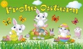 Flagge Frohe Ostern - Hasenkinder mit Ostereiern (150 x 90 cm) kaufen