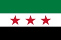 Flagge Syrien (ab 2024, mit 3 roten Sternen) im Querformat (Glanzpolyester) kaufen