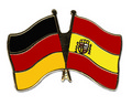 Bild der Flagge "Freundschafts-Pin Deutschland - Spanien mit Wappen"