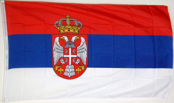 Flagge Serbien mit Wappen-Fahne Serbien mit Wappen-Flagge im Fahnenshop  bestellen