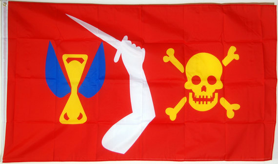 Christopher Moodys Piratenflagge / Red Jolly Roger-Fahne