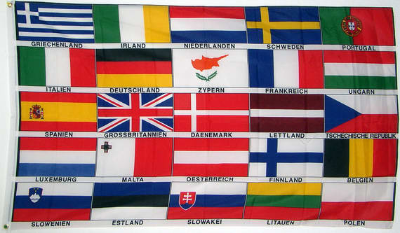 Europa - Flagge mit 25 Mitgliedsstaaten-Fahne Europa - Flagge mit 25  Mitgliedsstaaten-Flagge im Fahnenshop bestellen