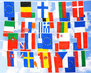 Flaggenkette Europäische Union 9m-Fahne Flaggenkette Europäische Union 9m-Flagge  im Fahnenshop bestellen