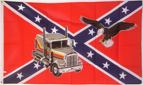 Flagge Südstaaten mit Truck und Adler-Fahne Flagge Südstaaten mit Truck und  Adler-Flagge im Fahnenshop bestellen